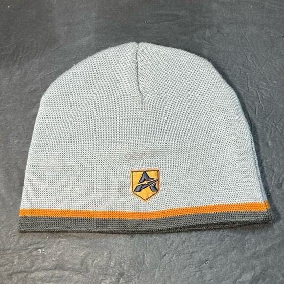 Avirex Grey Orange Knit Beanie Skully Hat Men OS - Picture 3 of 6